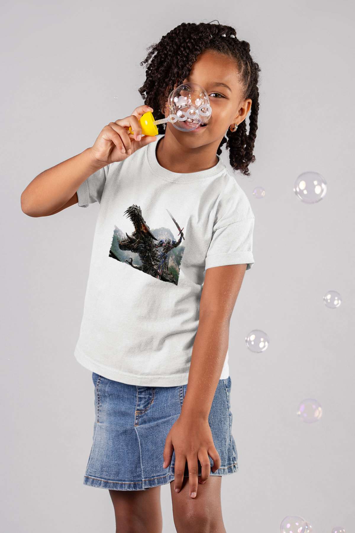 Unisex Transformers Baskılı Beyaz Çocuk Tshirt