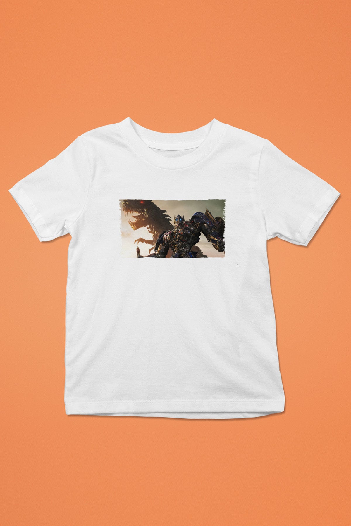 Unisex Transformers Baskılı Beyaz Çocuk Tişört