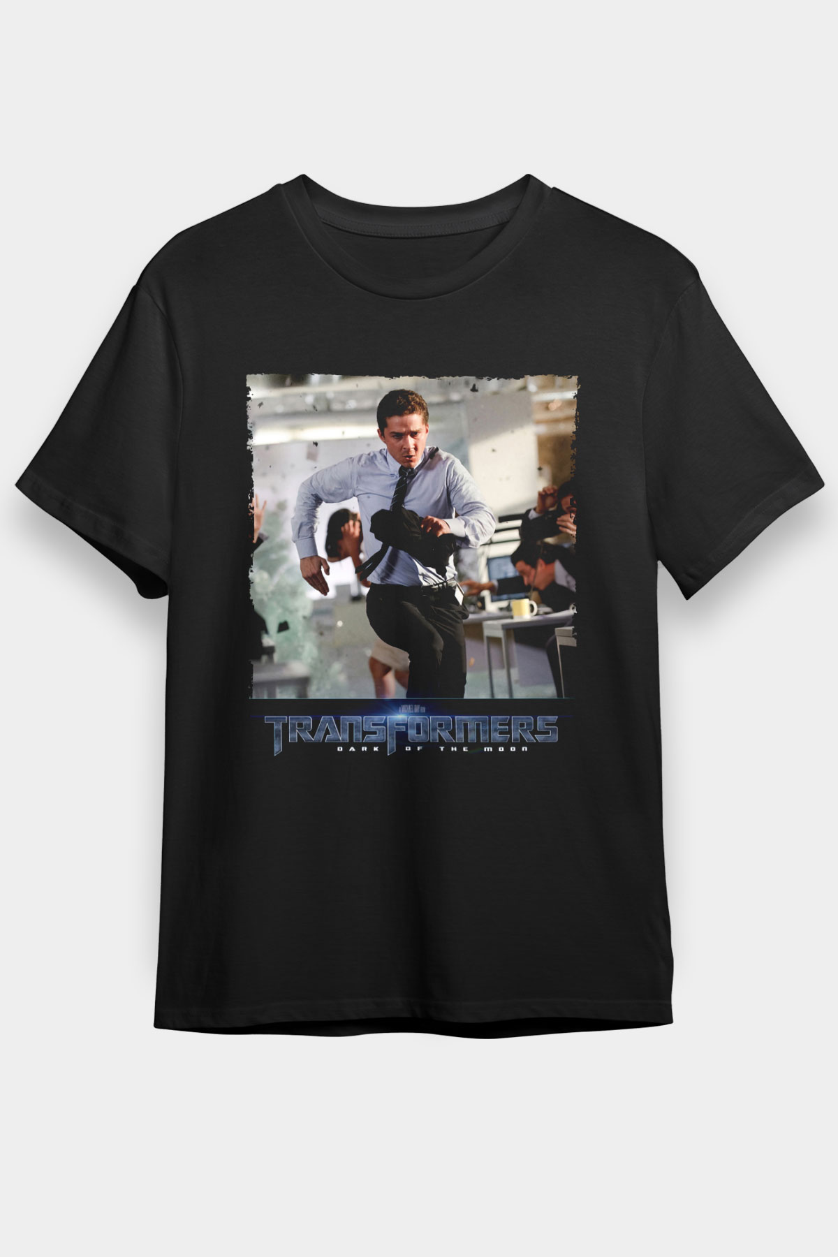 Transformers Dark of the Moon Baskılı Siyah Tişört