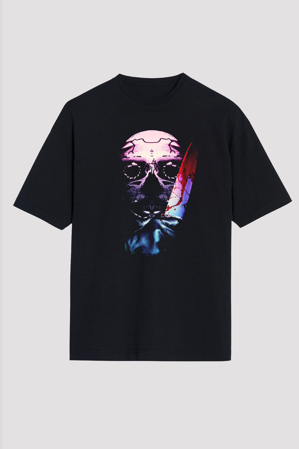 Unisex Trespassers Baskılı Siyah Oversize Tshirt