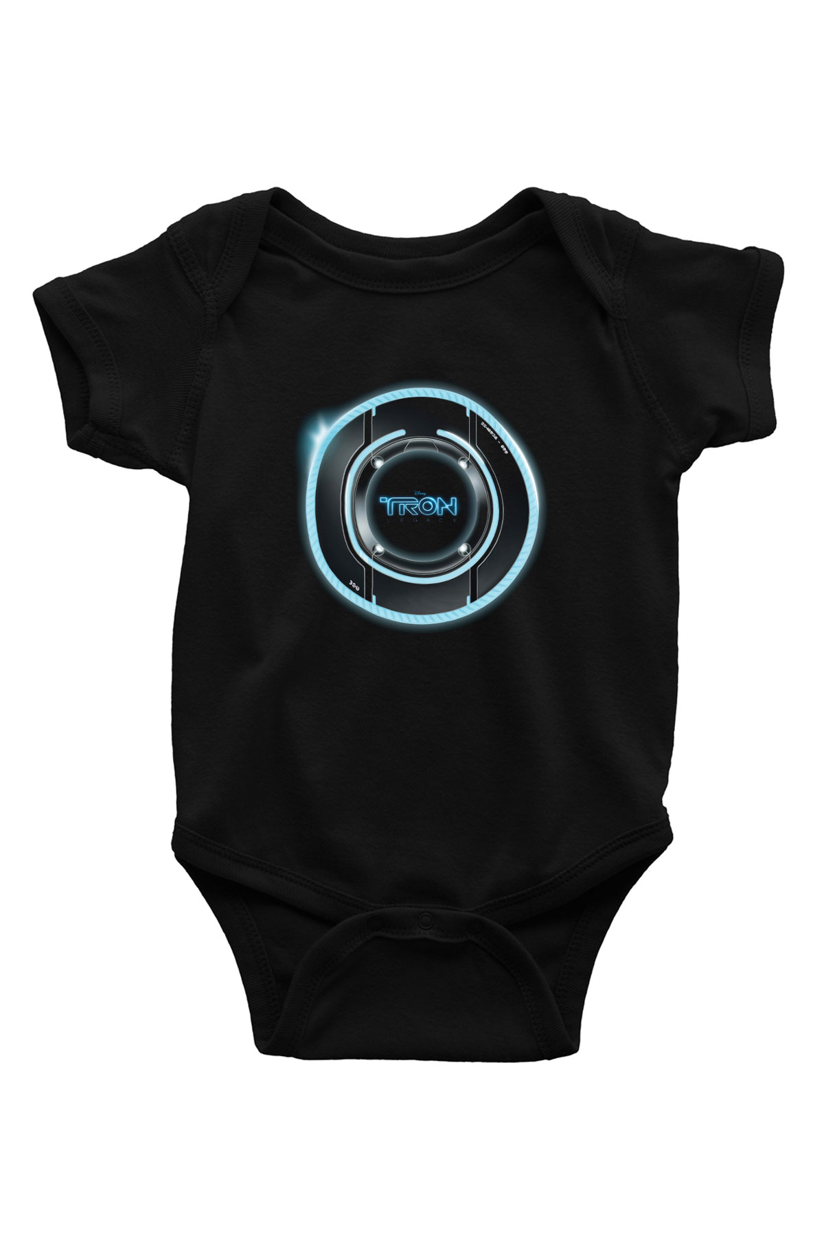 Unisex Tron Baskılı Siyah Bebek Body - Zıbın