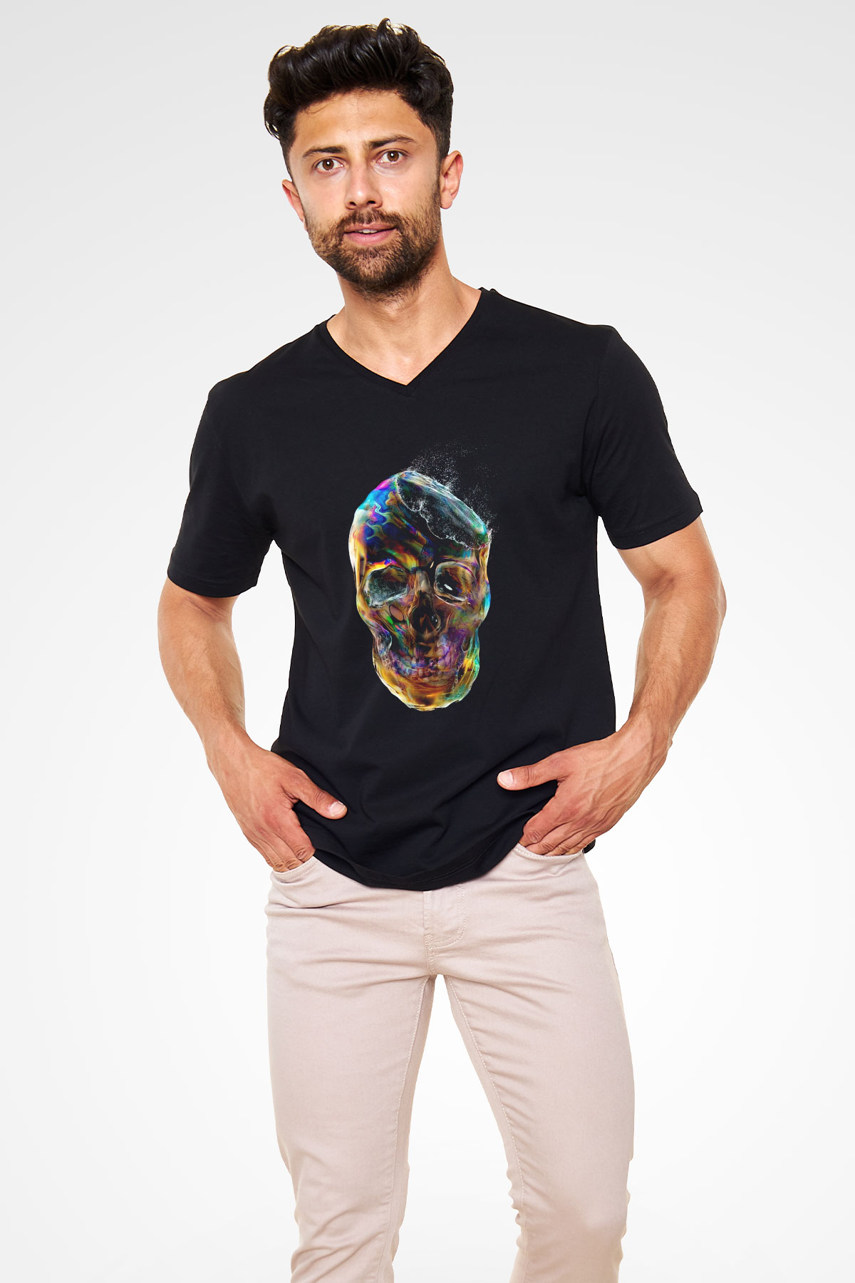Unisex V Yaka Tişört TSR103