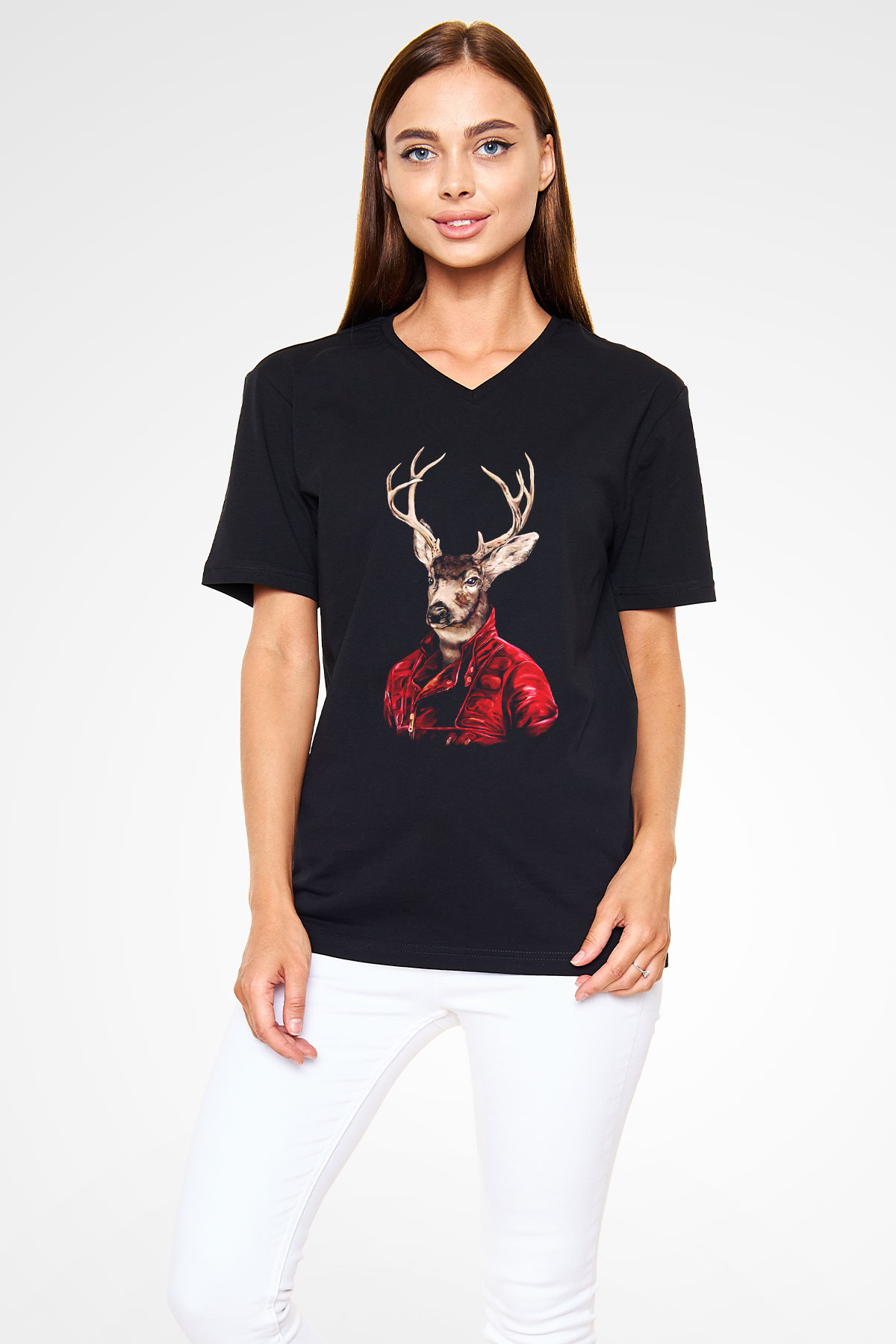 Unisex V Yaka Tişört TSR12