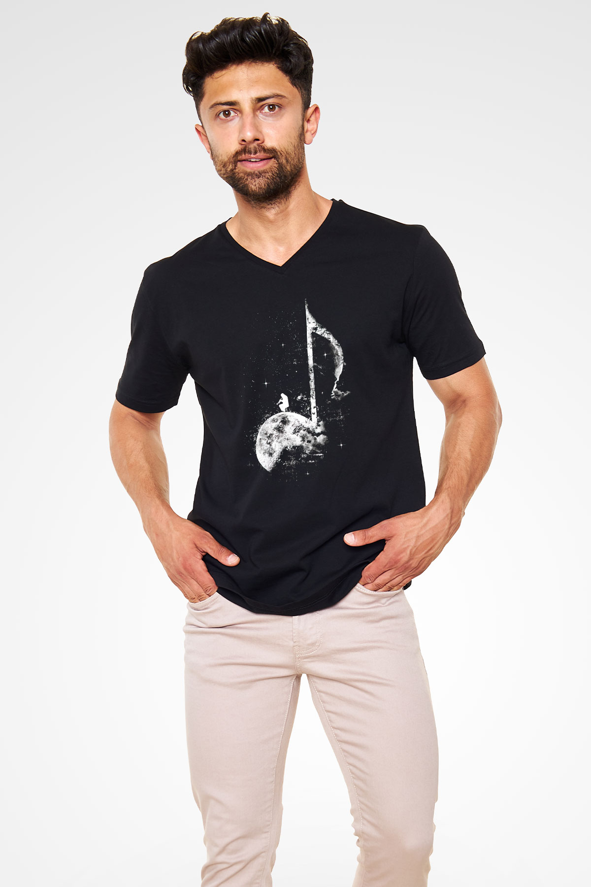 Unisex V Yaka Tişört TSR156