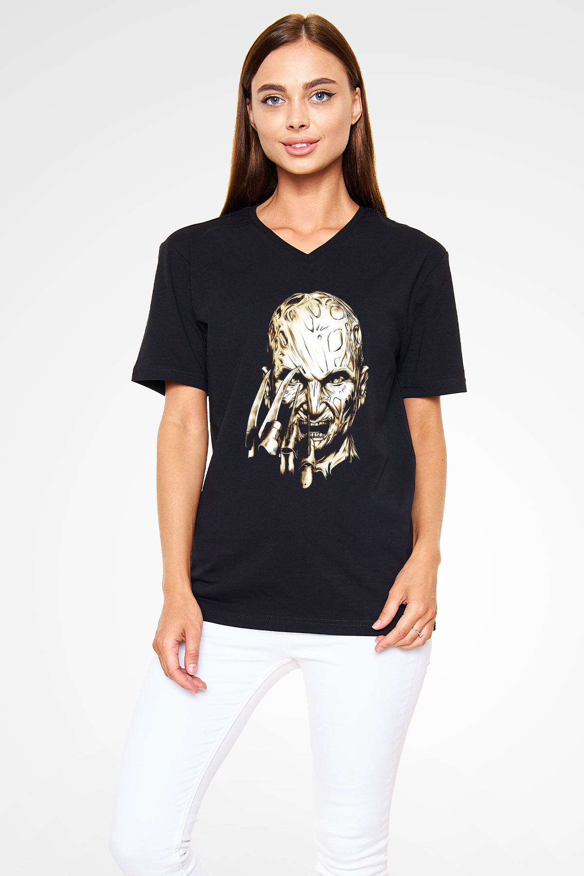 Unisex V Yaka Tişört TSR62