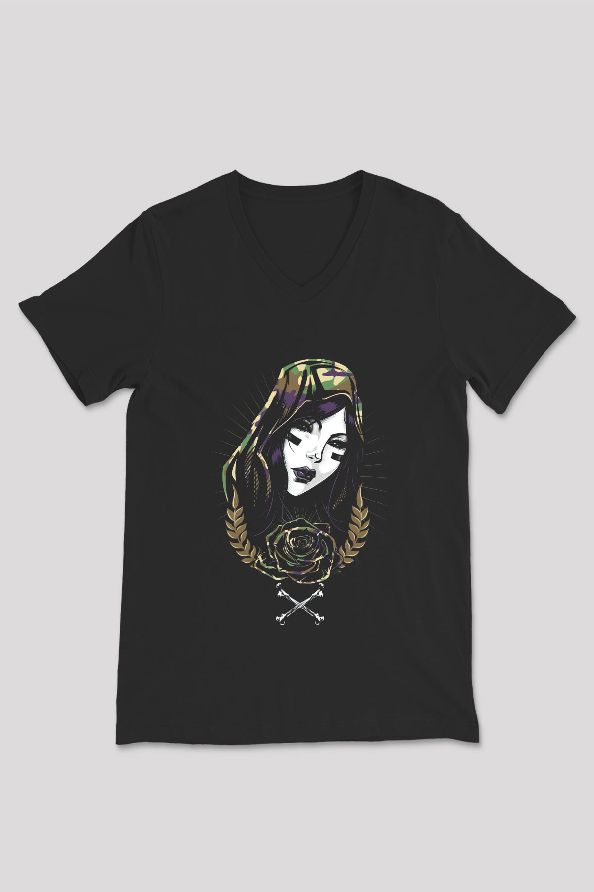 Unisex V Yaka Tişört TSR67
