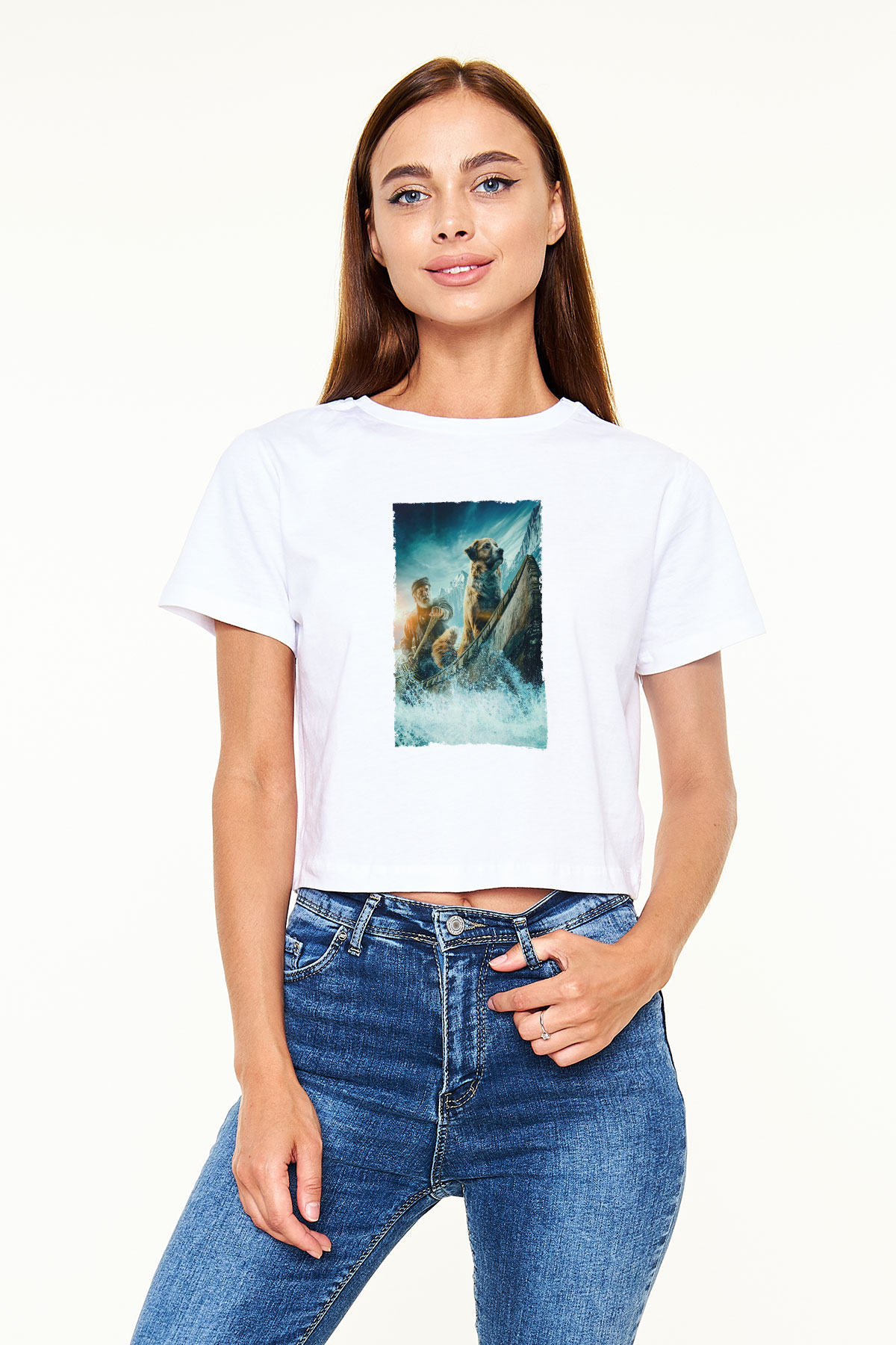 Unisex Vahşetin Çağrısı (The Call of the Wild) Baskılı Beyaz Crop Top Tshirt