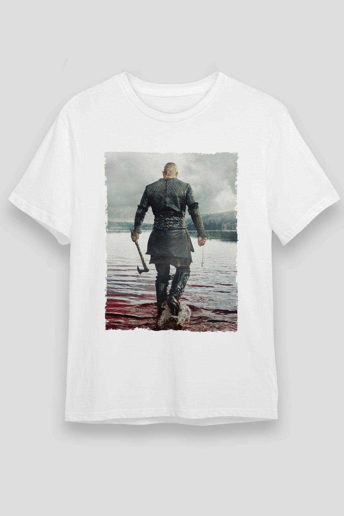 Vikings Baskılı Beyaz Tshirt
