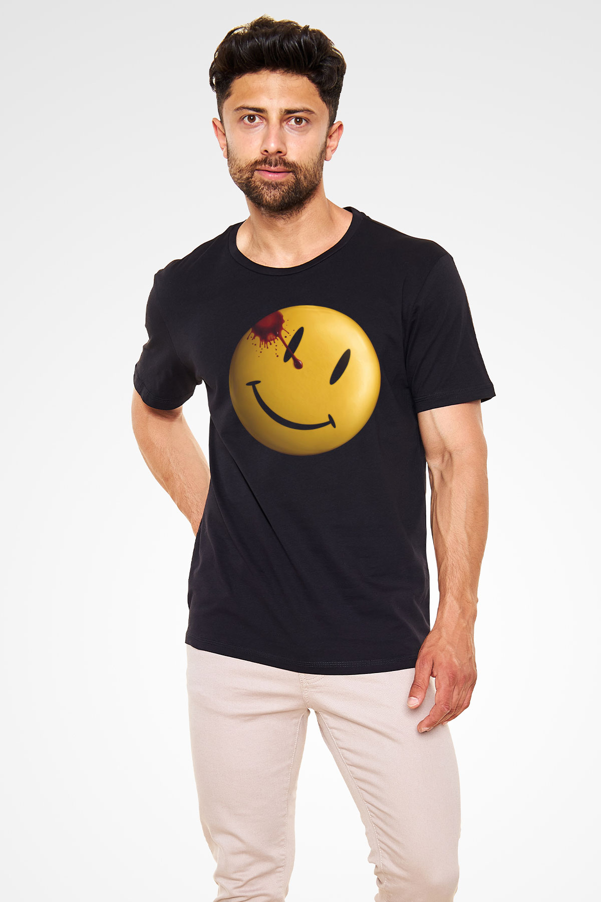 Watchmen Baskılı Siyah T-Shirt