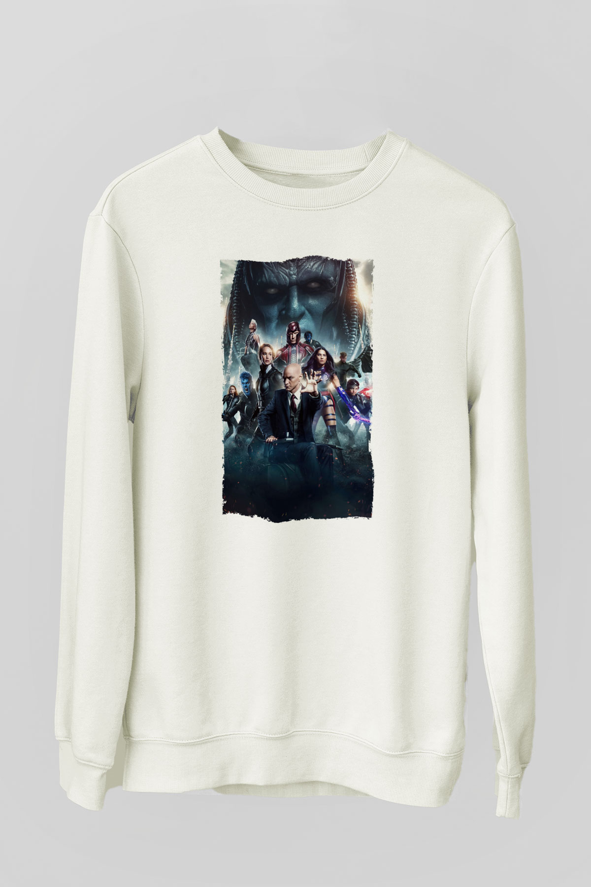 Unisex X-Men Apocalypse Baskılı Beyaz Sweatshirt