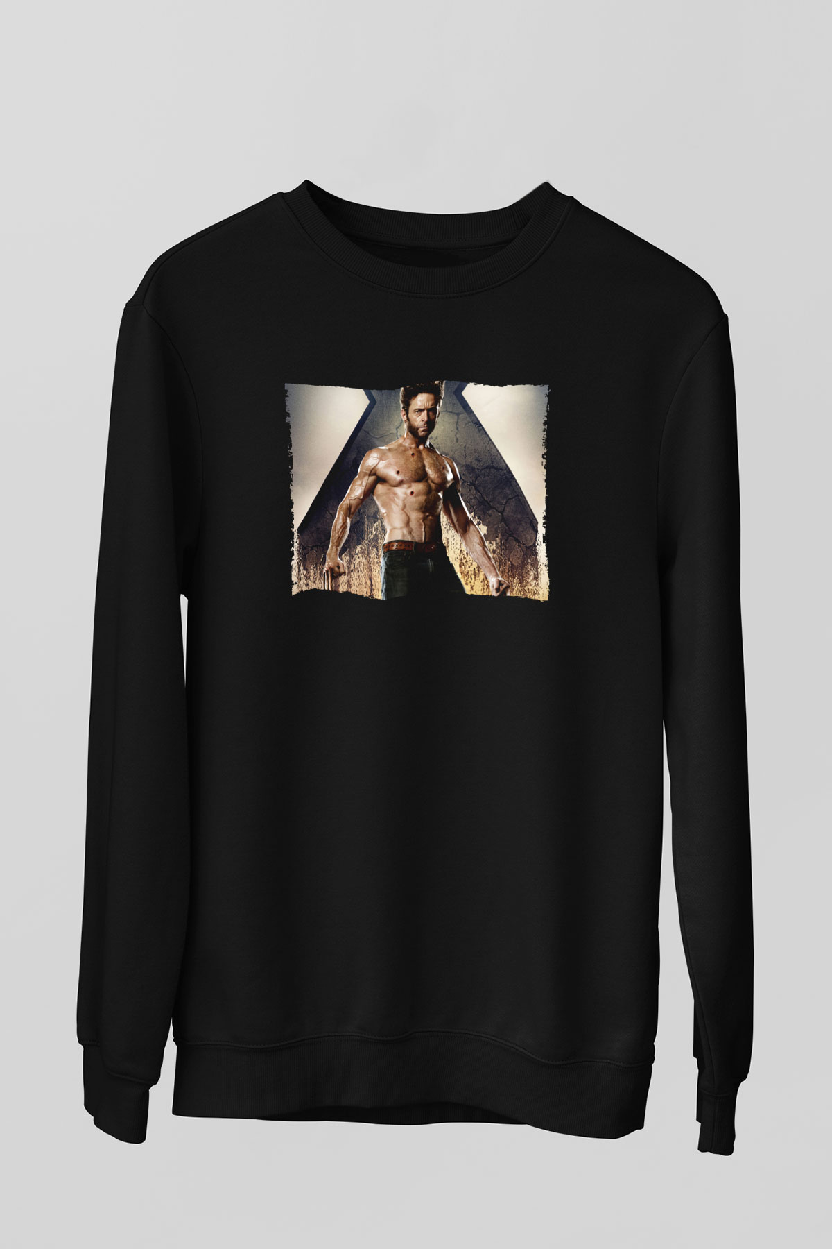 Unisex X-Men Days of Future Past Baskılı Siyah Sweatshirt