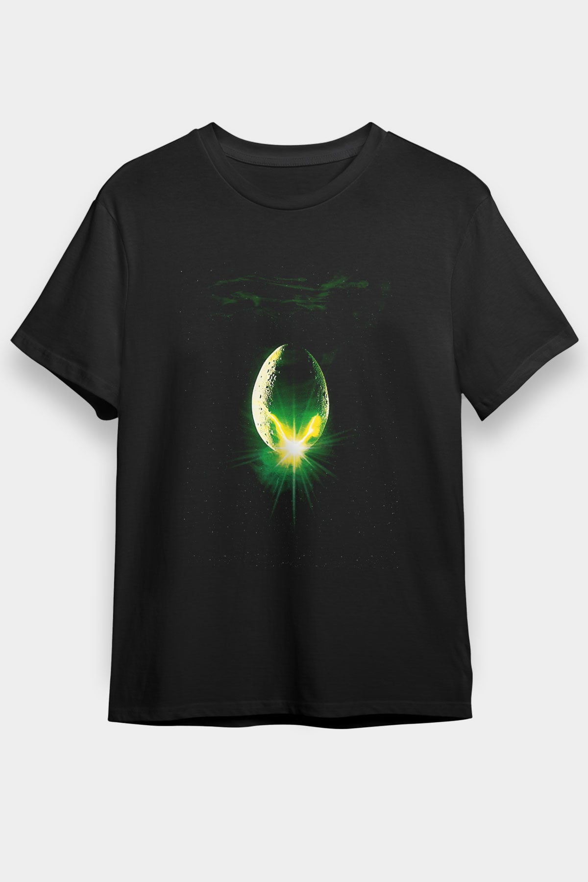 Yaratık (Alien) Baskılı Siyah Tişört