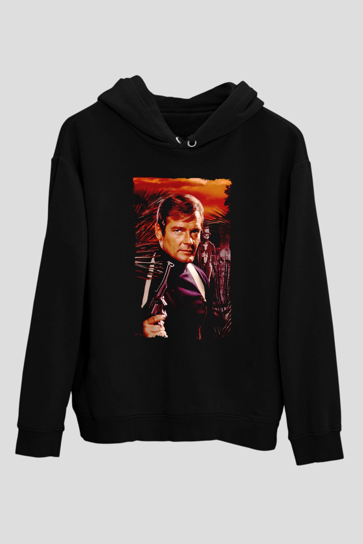 Unisex Yaşamak İçin Öldür (Live and Let Die) Baskılı Siyah Kapüşonlu Sweatshirt