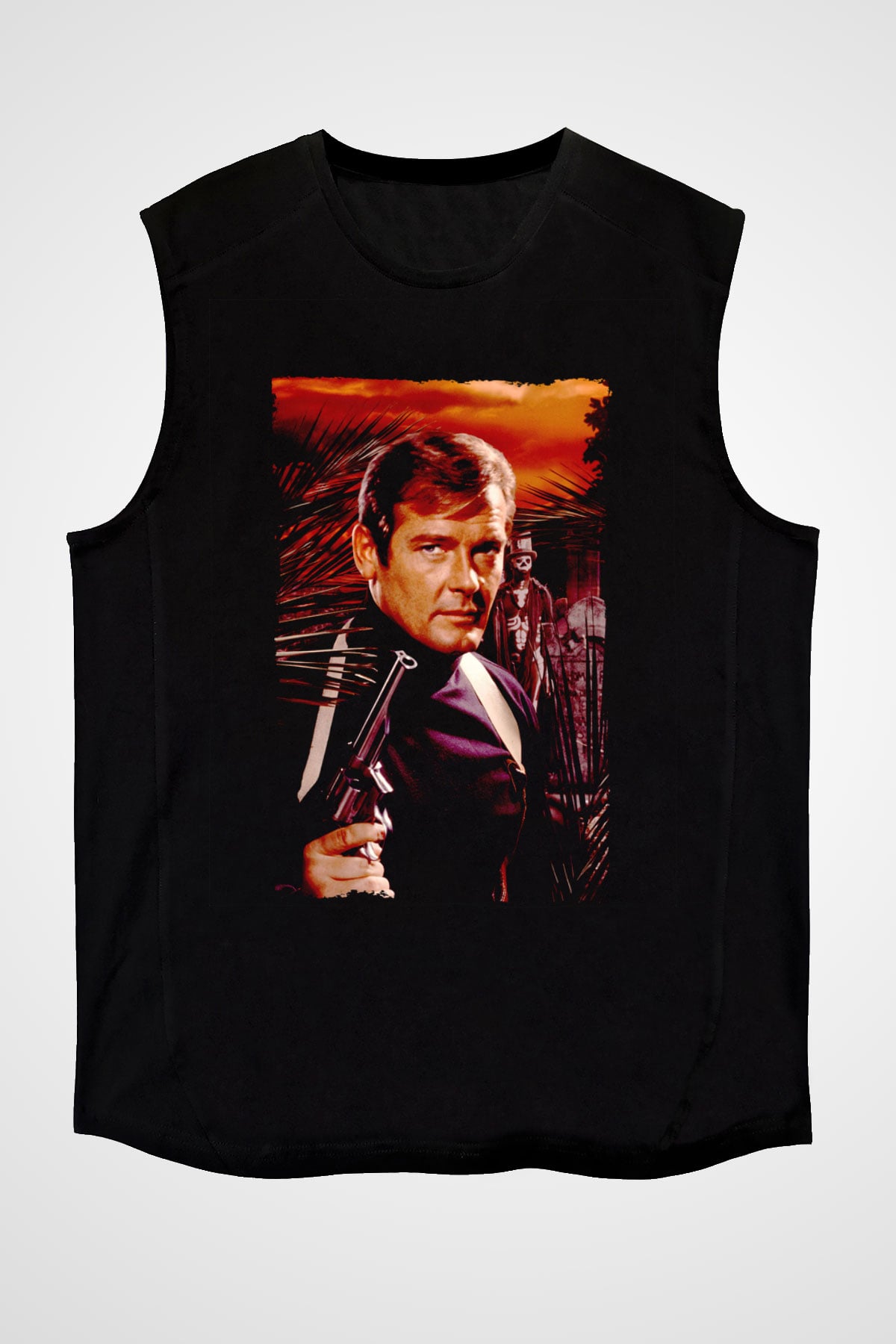 Unisex Yaşamak İçin Öldür (Live and Let Die) Baskılı Siyah Kolsuz T-shirt