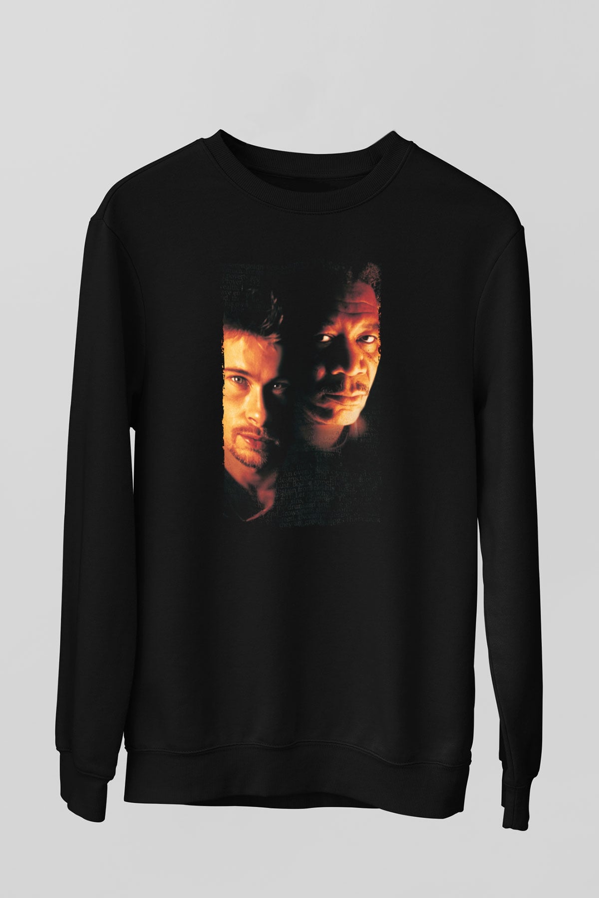 Unisex Yedi (Seven) Baskılı Siyah Sweatshirt