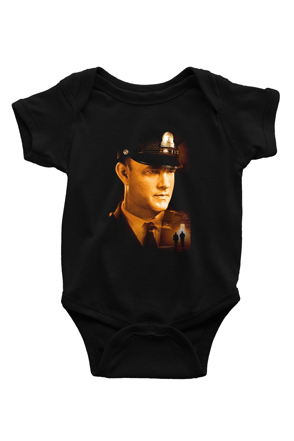 Unisex Yeşil Yol (The Green Mile) Baskılı Siyah Bebek Body - Zıbın