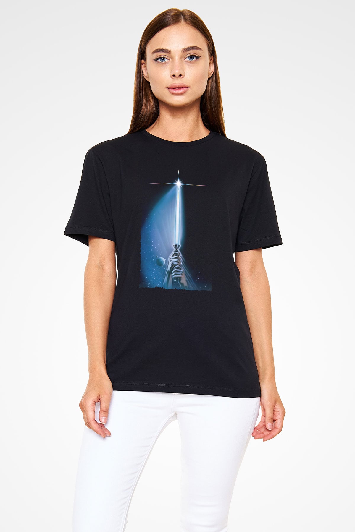 Yıldız Savaşları Bölüm VI - Jediın Dönüşü (Return of the Jedi) Baskılı Siyah T-Shirt