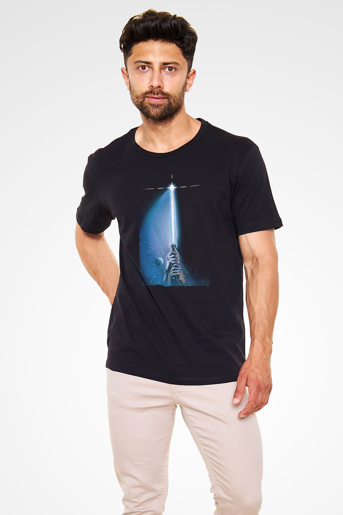 Yıldız Savaşları Bölüm VI - Jediın Dönüşü (Return of the Jedi) Baskılı Siyah T-Shirt