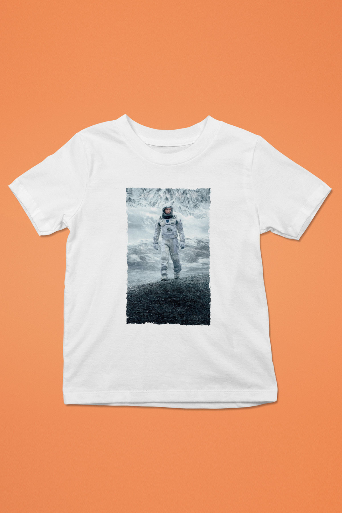 Unisex Yıldızlararası (Interstellar) Baskılı Beyaz Çocuk Tişört