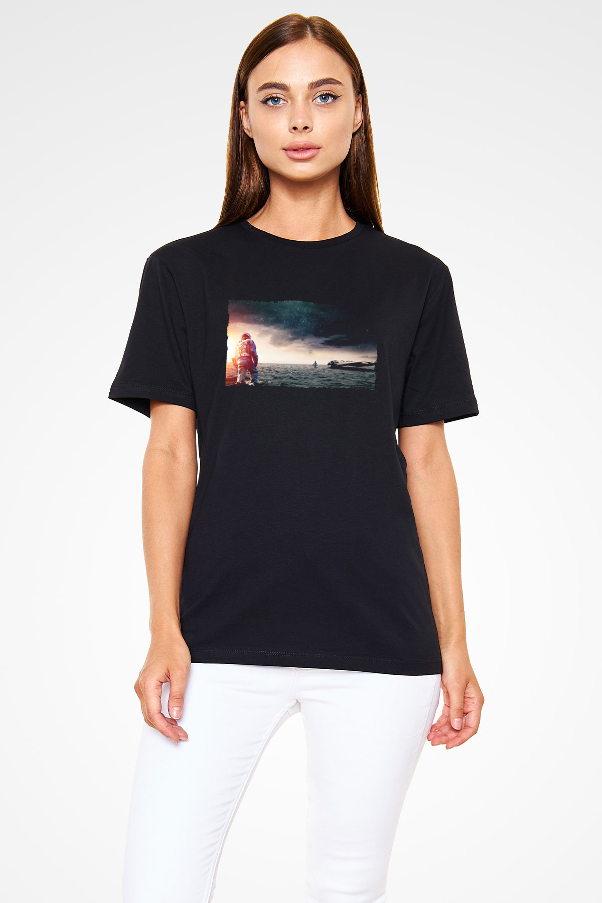 Yıldızlararası (Interstellar) Baskılı Siyah Tshirt