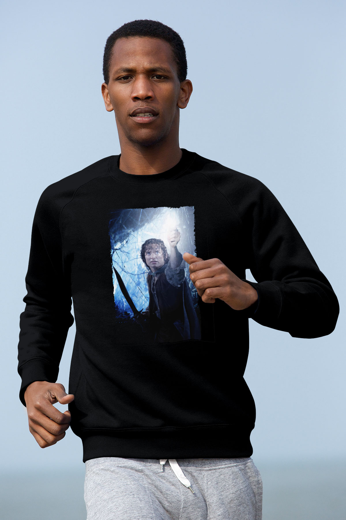 Unisex Yüzüklerin Efendisi Kralın Dönüşü (The Lord of the Rings The Return of the King) Baskılı Siyah Unisex Sweatshirt