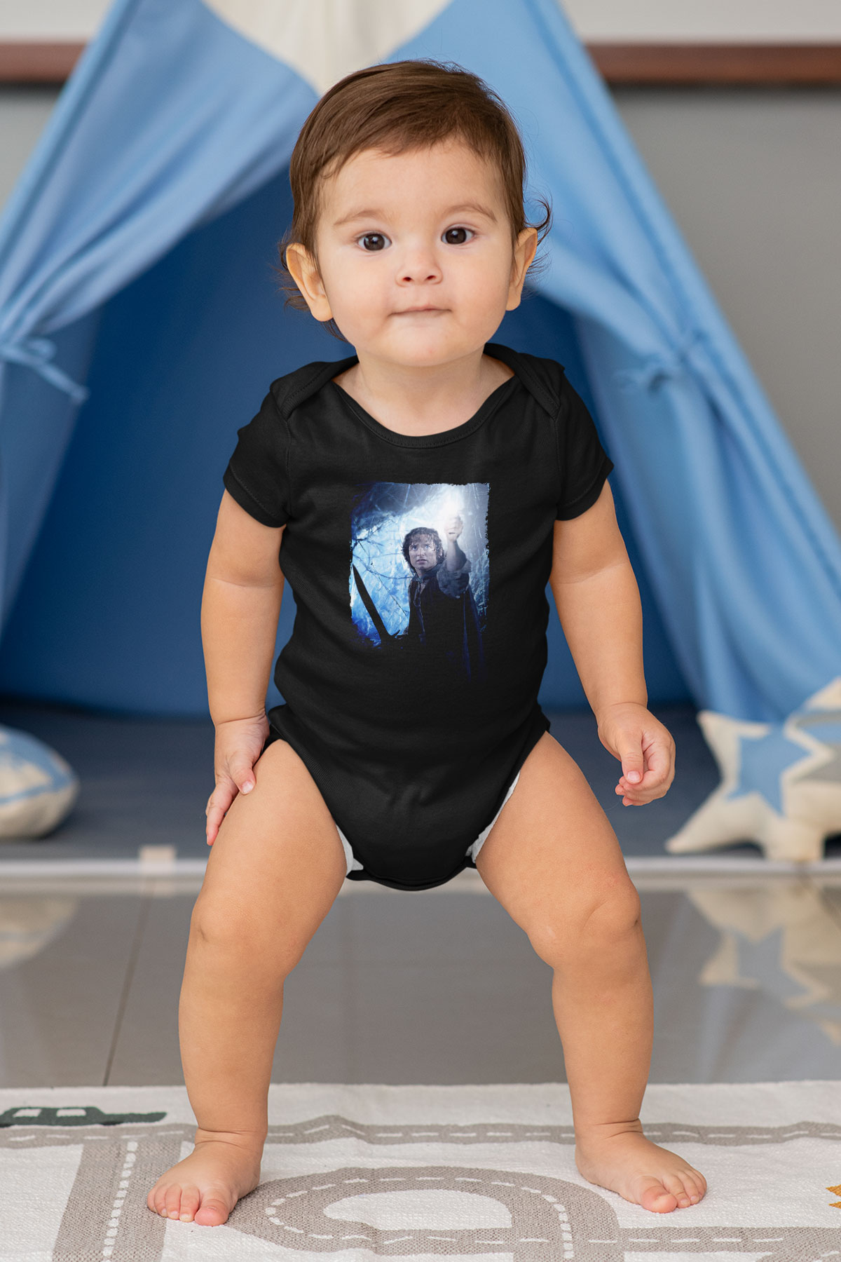 Unisex Yüzüklerin Efendisi Kralın Dönüşü (The Lord of the Rings The Return of the King) Baskılı Siyah Çocuk Unisex Tshirt