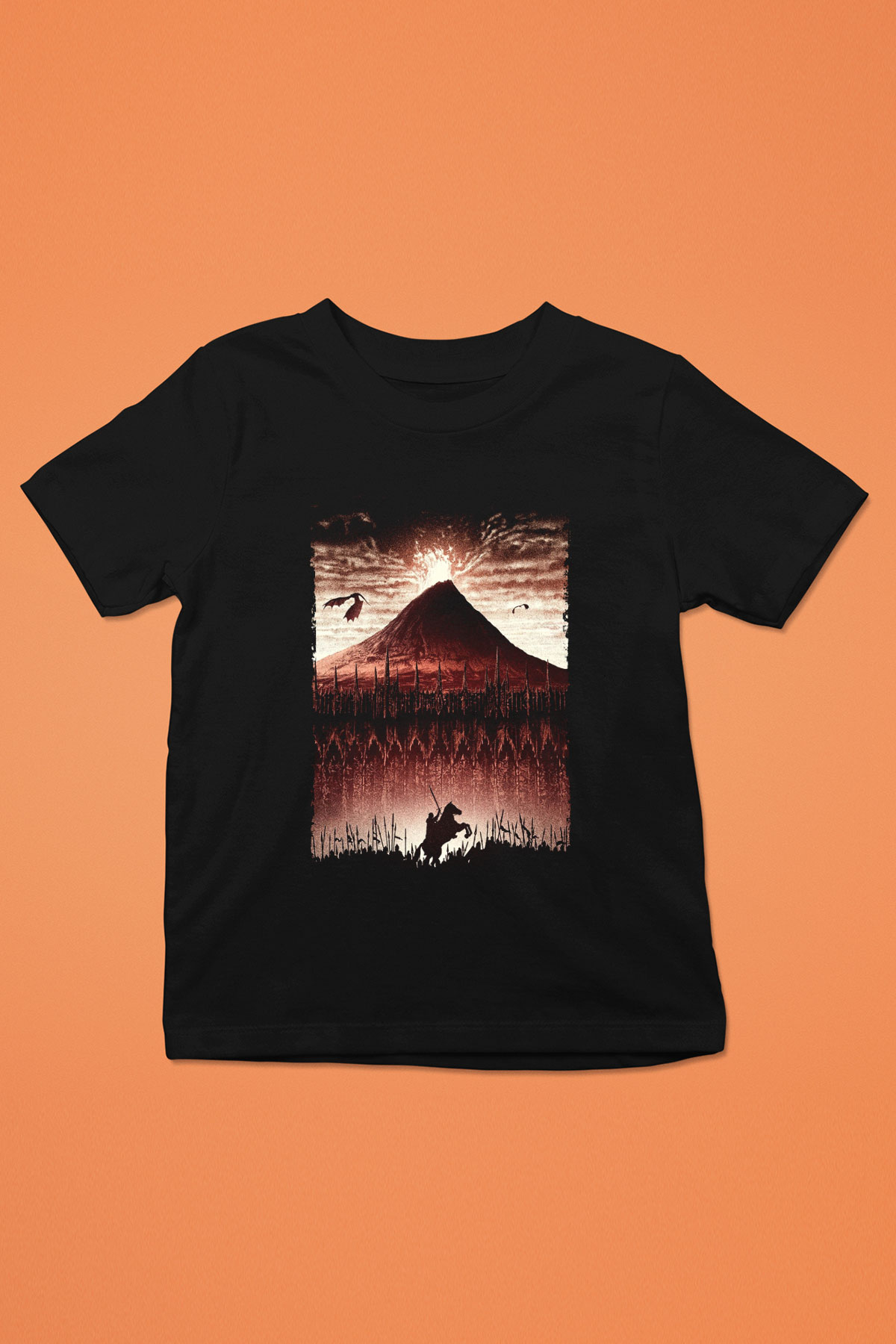 Unisex Yüzüklerin Efendisi Kralın Dönüşü (The Lord of the Rings The Return of the King) Baskılı Siyah Çocuk Unisex T-Shirt