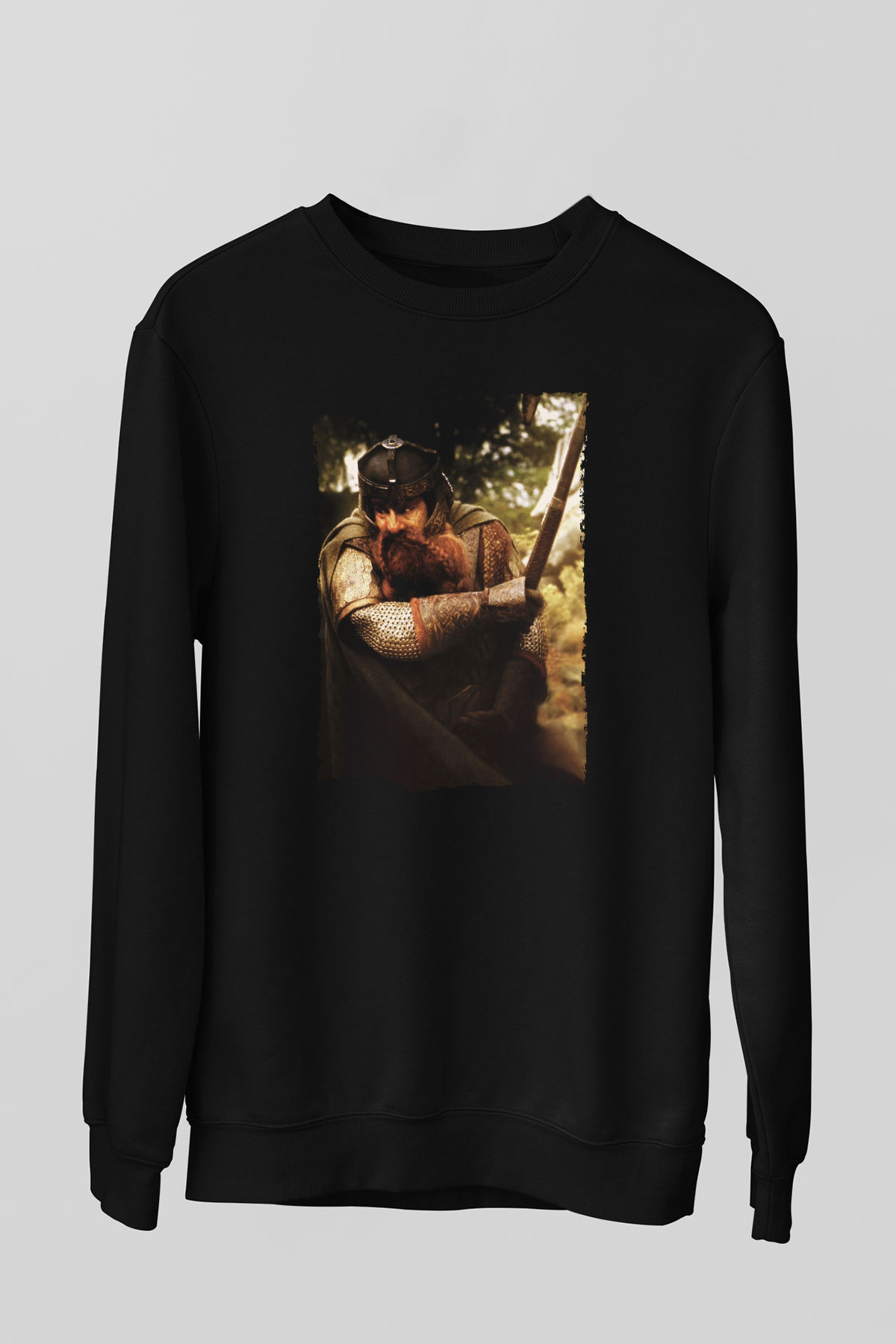 Unisex Yüzüklerin Efendisi Yüzük Kardeşliği (The Lord of the Rings The Fellowship of the Ring) Baskılı Siyah Sweatshirt