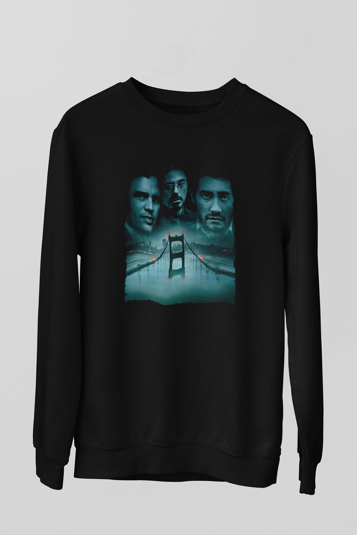 Unisex Zodiac Baskılı Siyah Sweatshirt