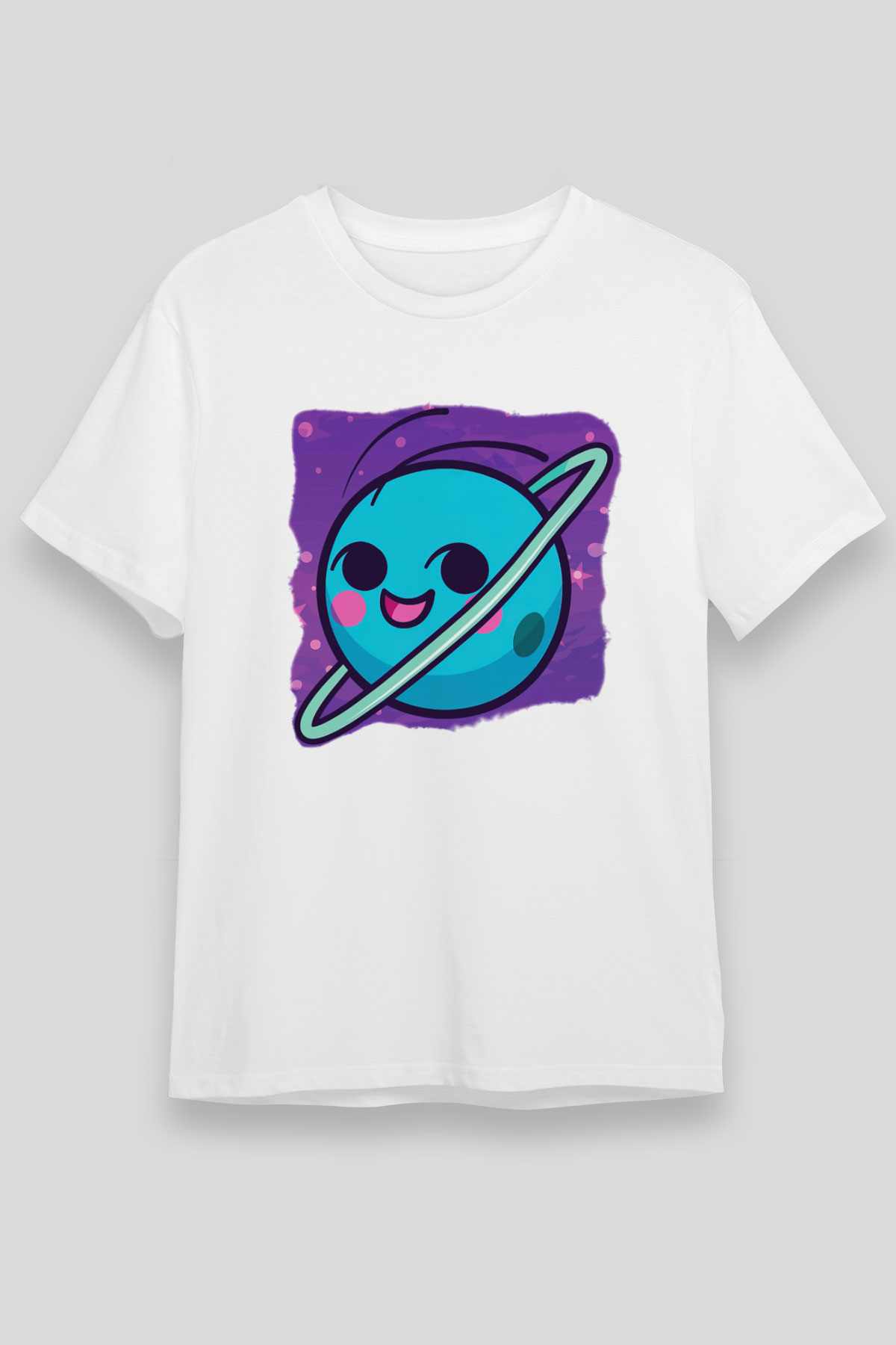 Uranüs Beyaz Unisex Tişört T-Shirt - TişörtFabrikası
