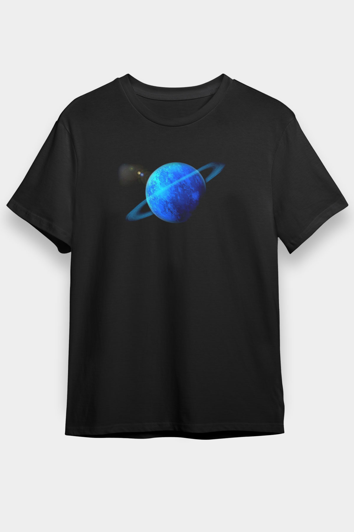 Uranüs Siyah Unisex Tişört T-Shirt - TişörtFabrikası