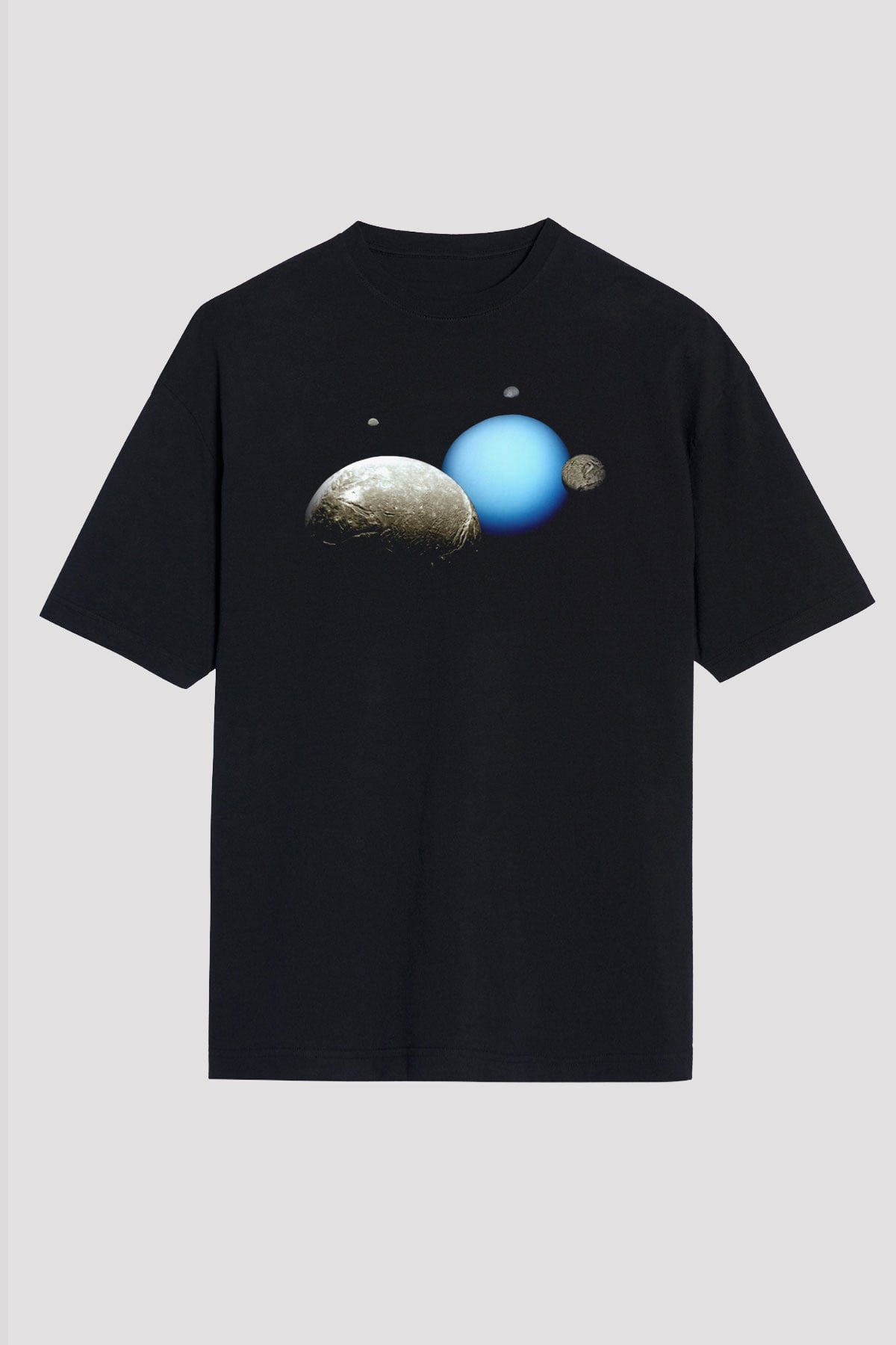 Uranüs Siyah Oversize Tişört Oversize T-shirt - TişörtFabrikası