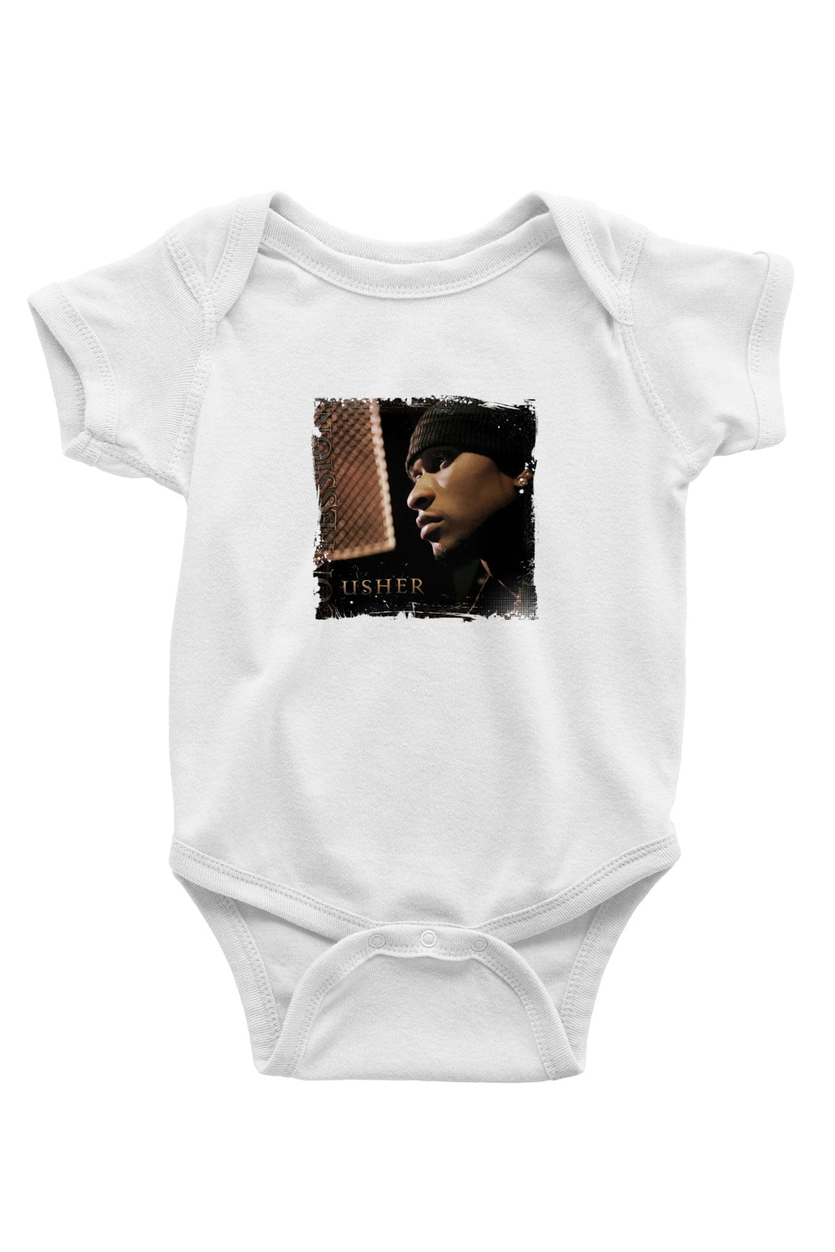 Usher  Baskılı Unisex Beyaz Bebek Body - Zıbın