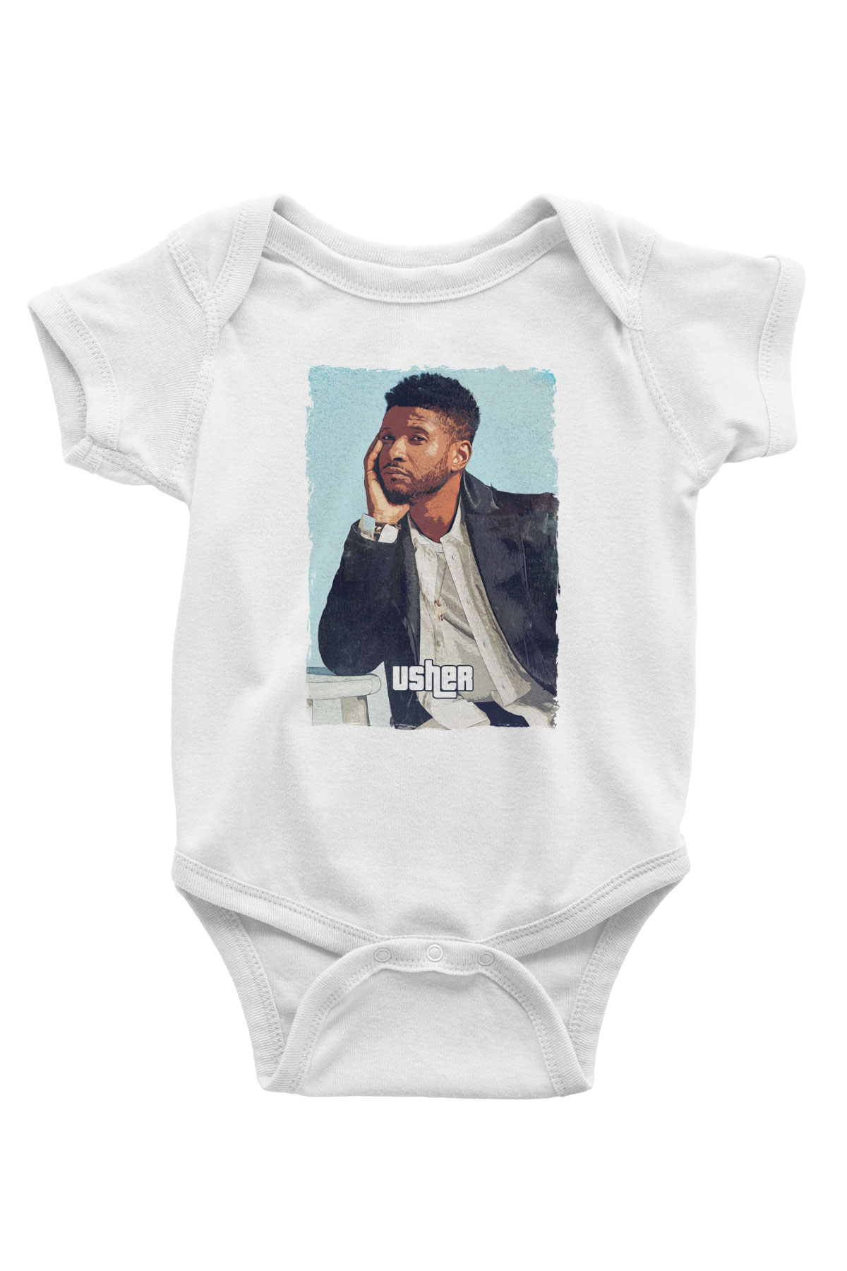 Usher Beyaz Bebek Body - Zıbın