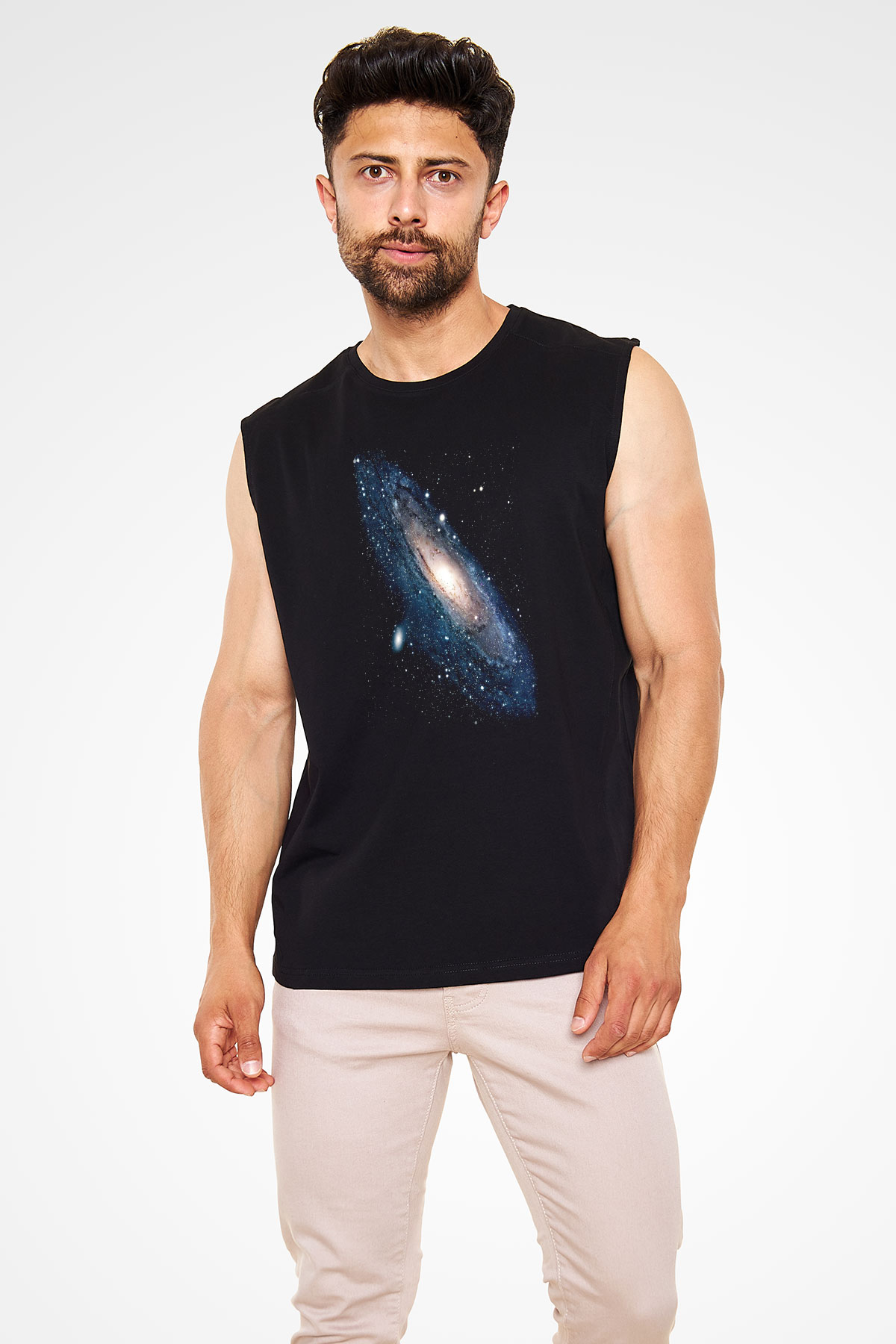 Uzay Siyah Unisex Kolsuz Tişört