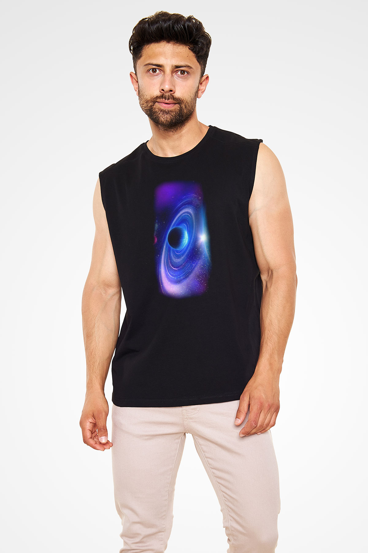 Uzay Siyah Unisex Kolsuz Tişört