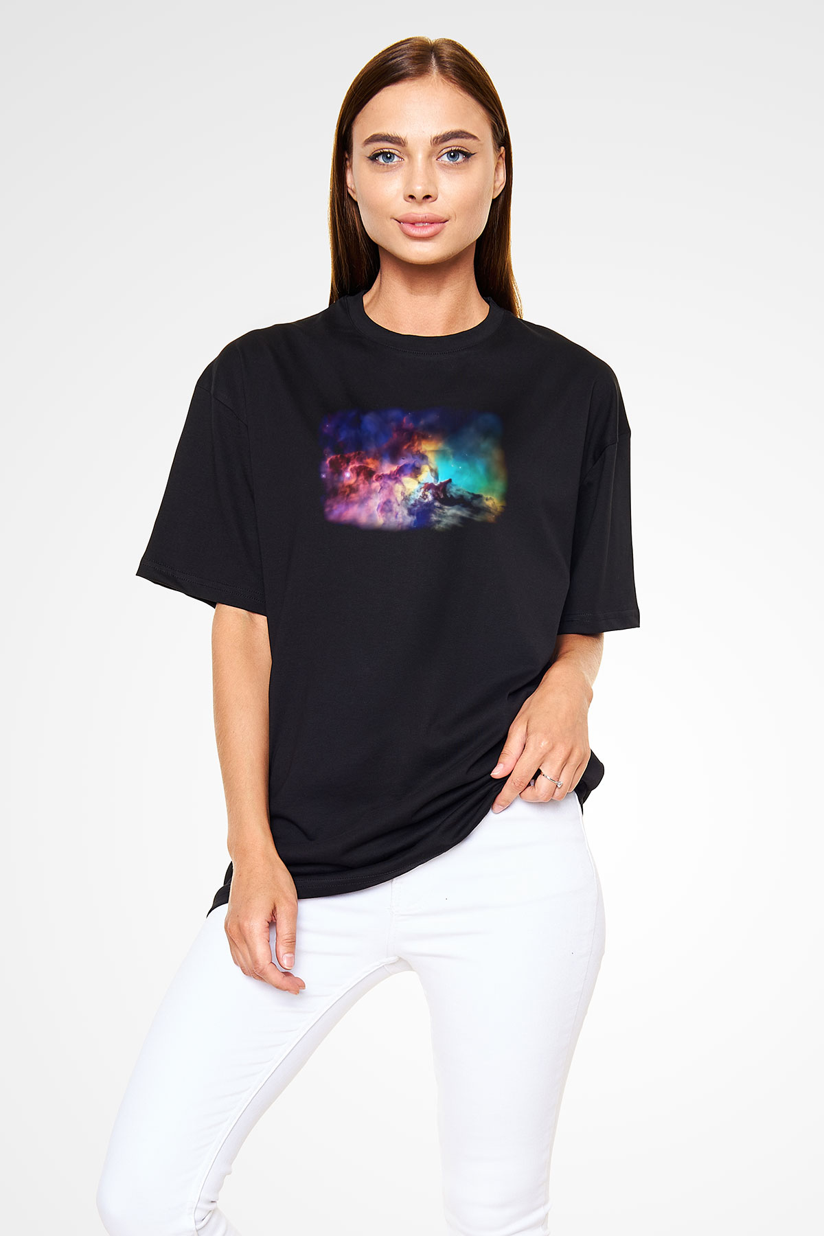 Uzay Siyah Oversize Tişört Oversize T-shirt - TişörtFabrikası