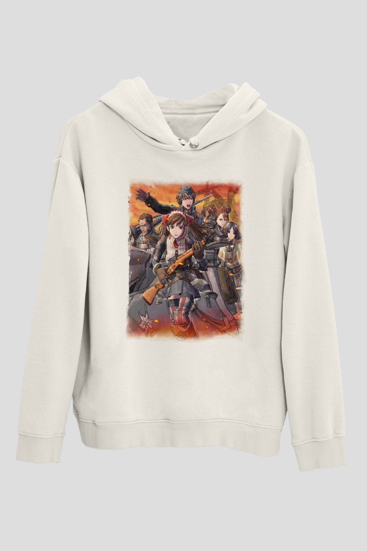 Valkyria Chronicles Beyaz Unisex Hoodie