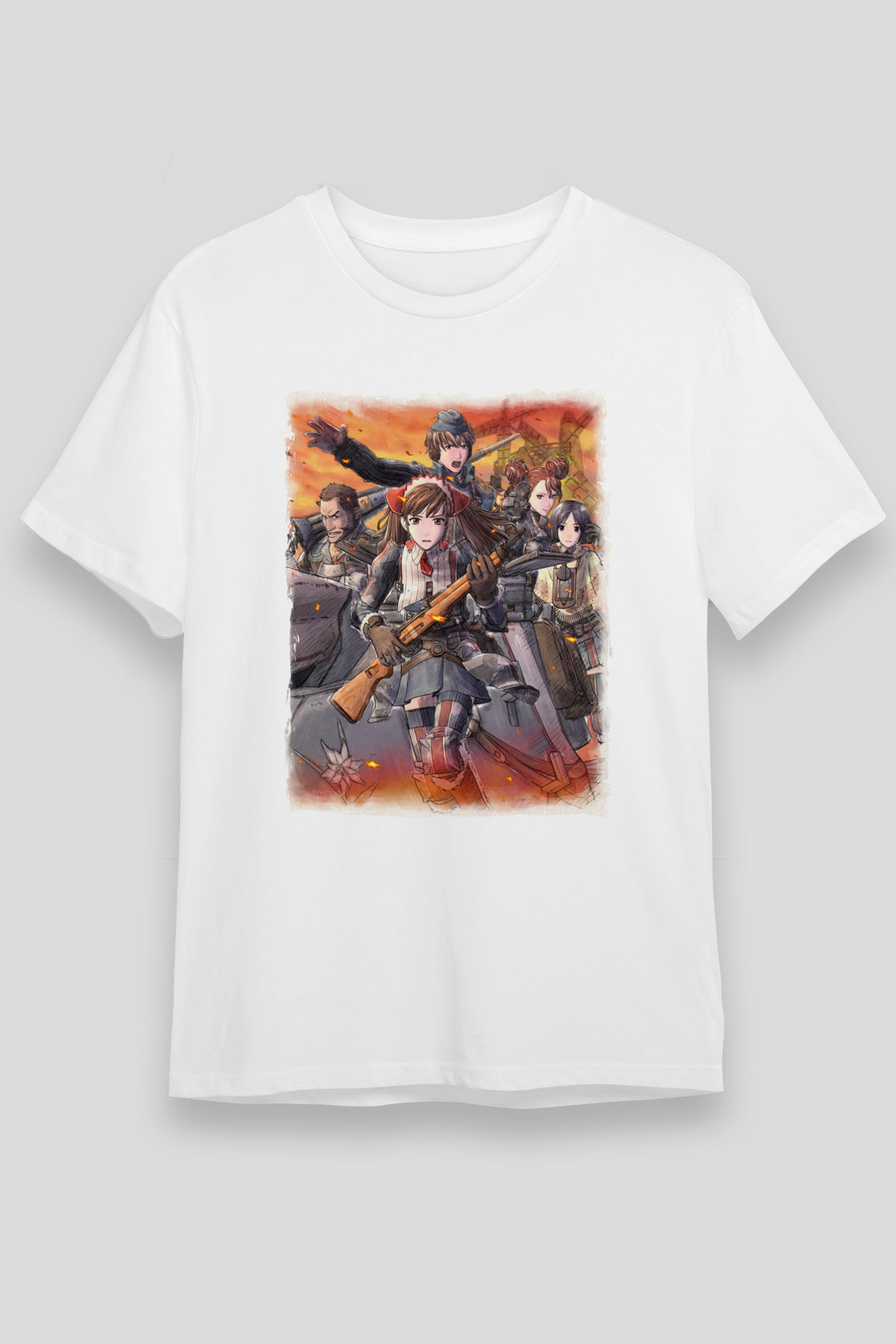 Valkyria Chronicles Beyaz Unisex Tişört T-Shirt