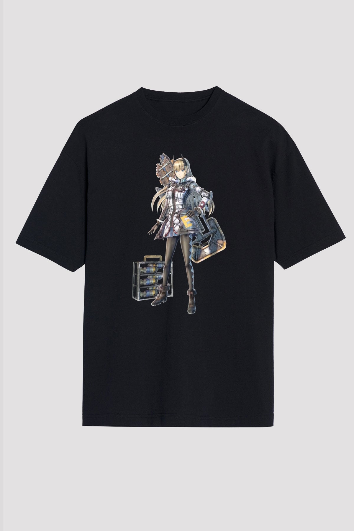 Valkyria Chronicles Siyah Oversize Tişört Oversize T-shirt