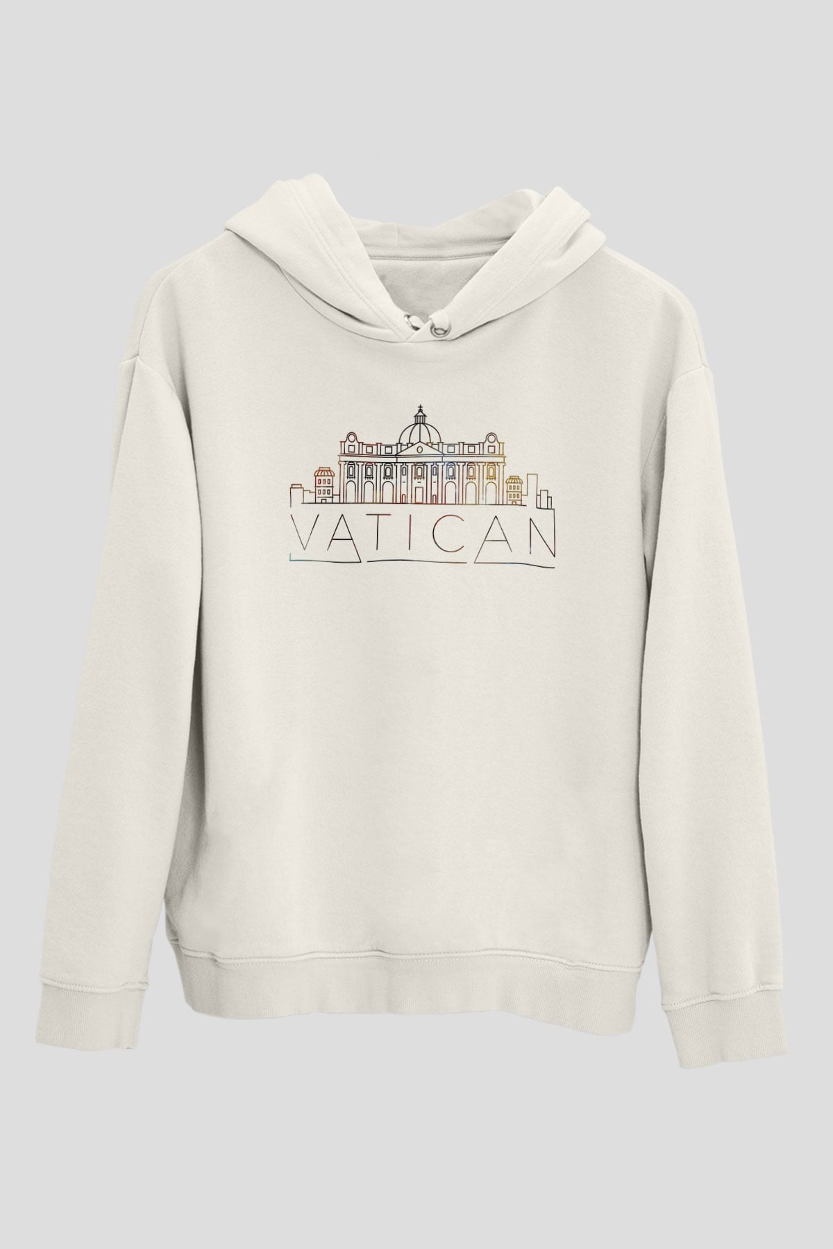 Vatikan Beyaz Unisex Hoodie