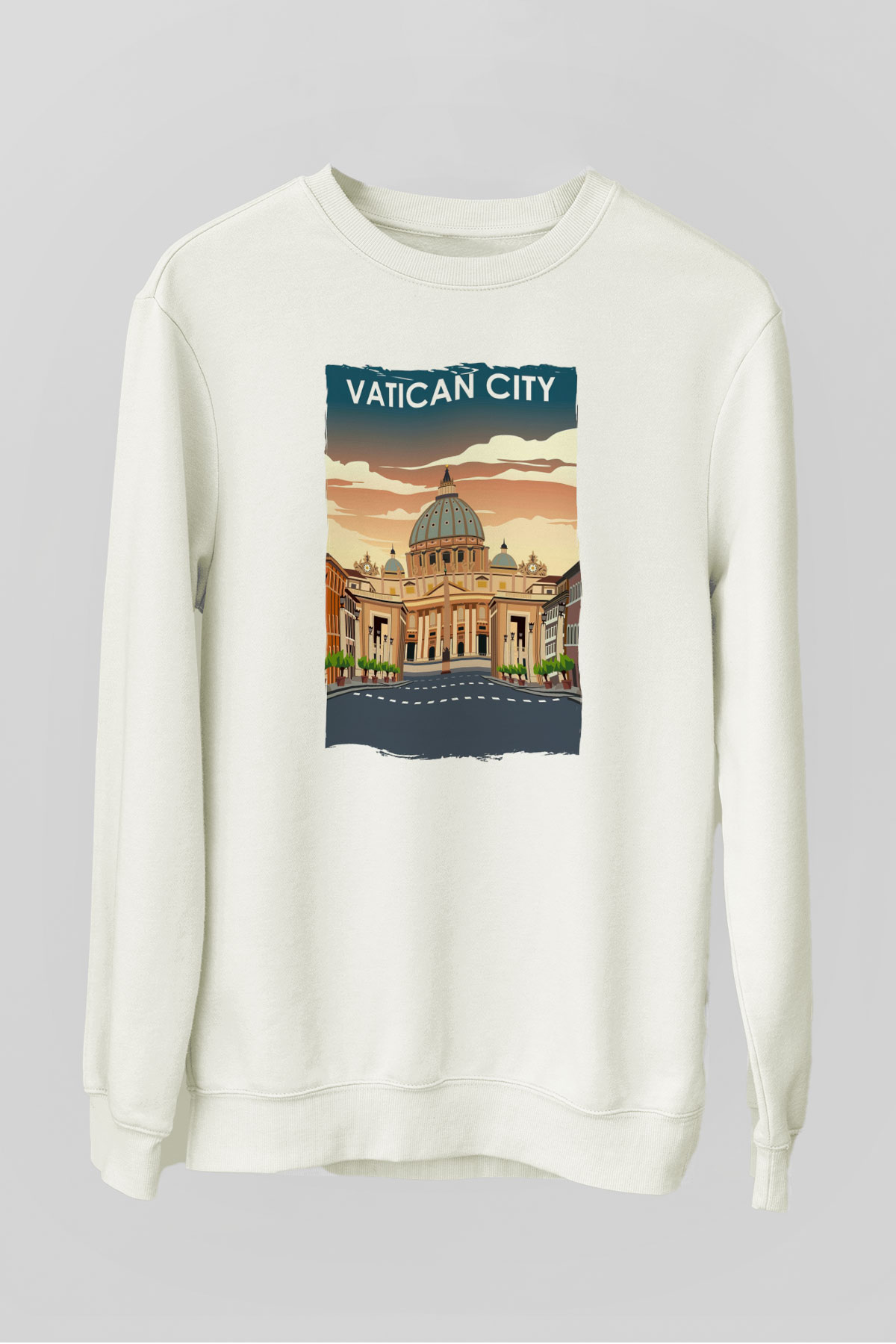 Vatikan Beyaz Unisex Sweatshirt