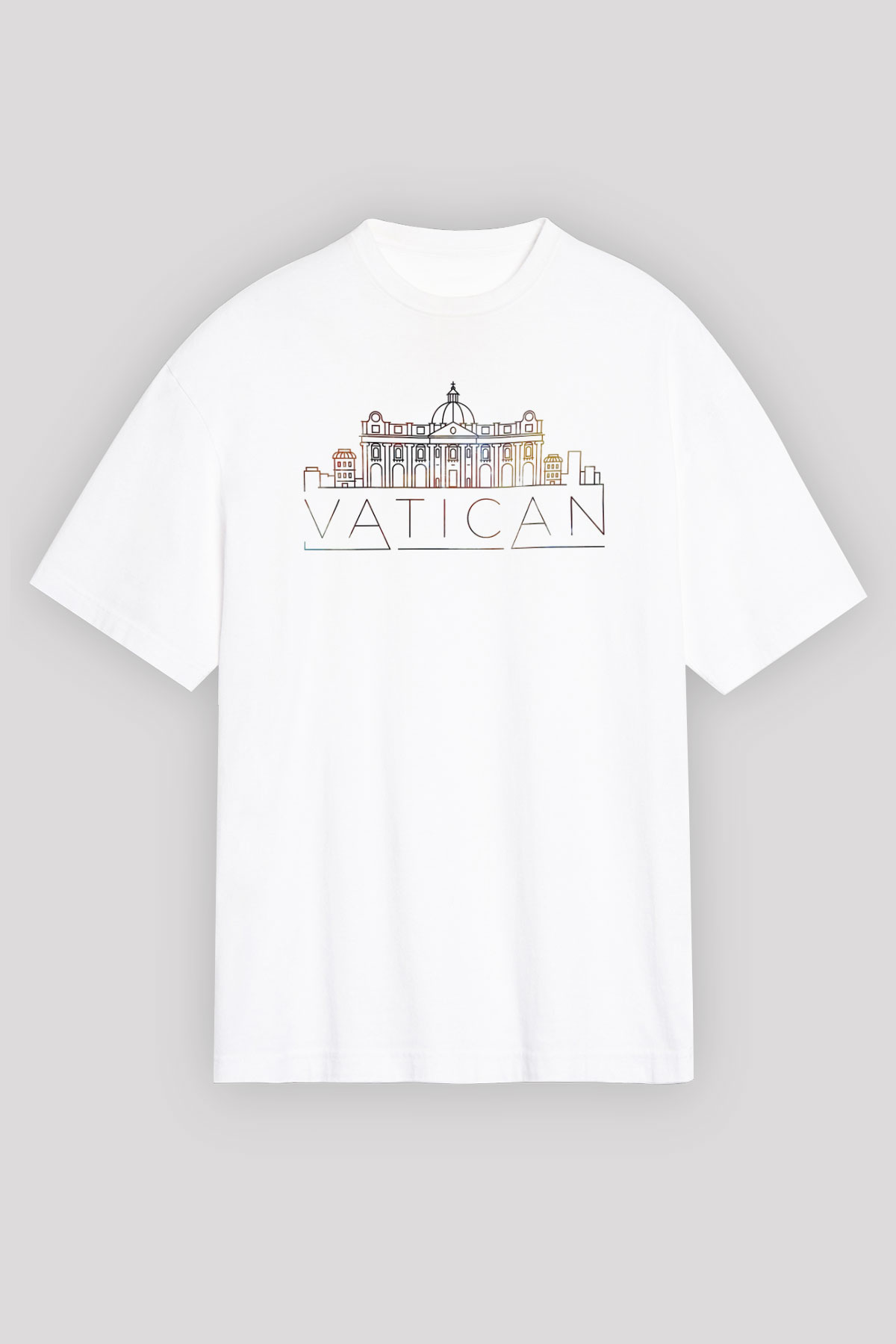 Vatikan Beyaz Oversize Tişört Oversize T-shirt - TişörtFabrikası