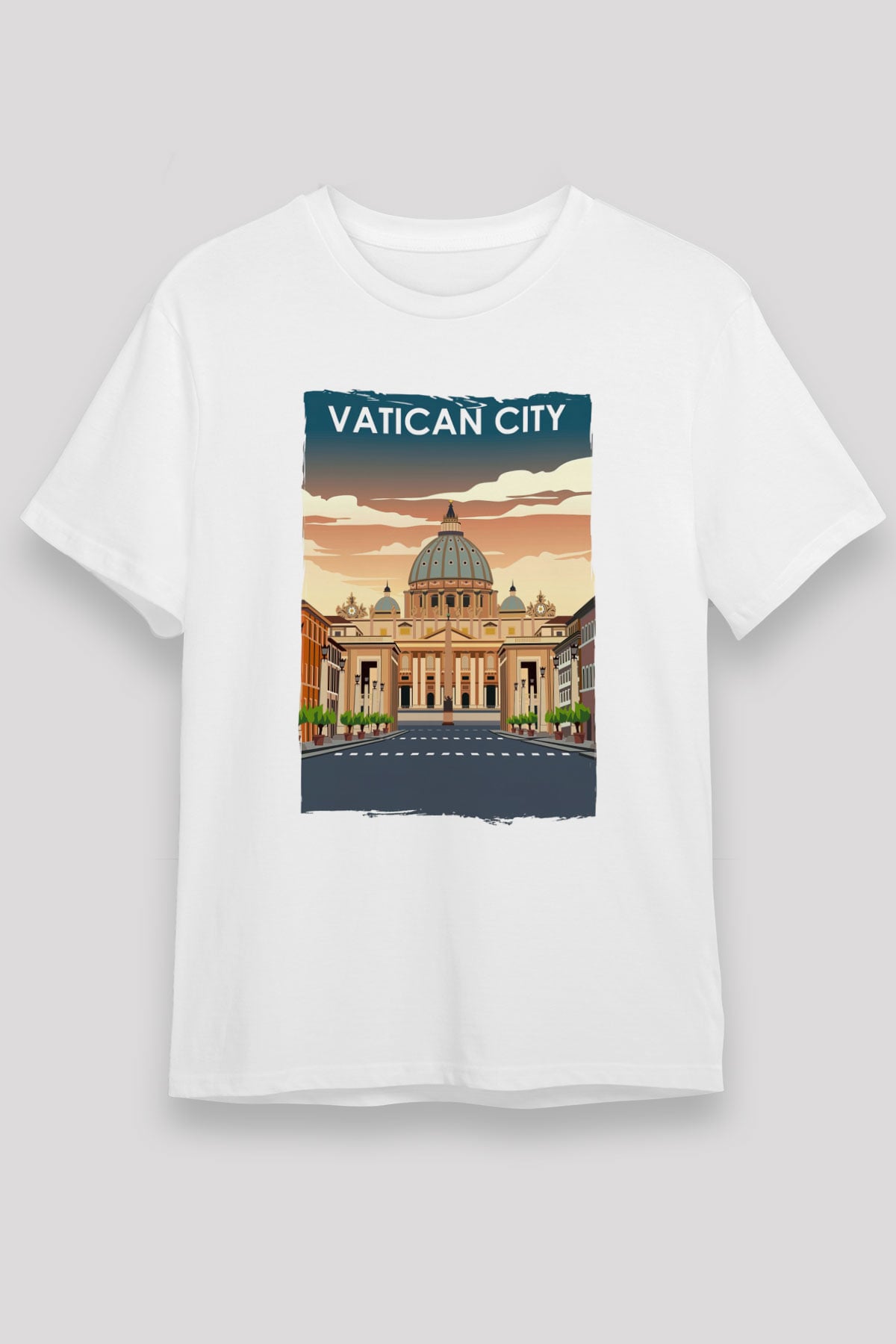 Vatikan Beyaz Unisex Tişört T-Shirt - TişörtFabrikası