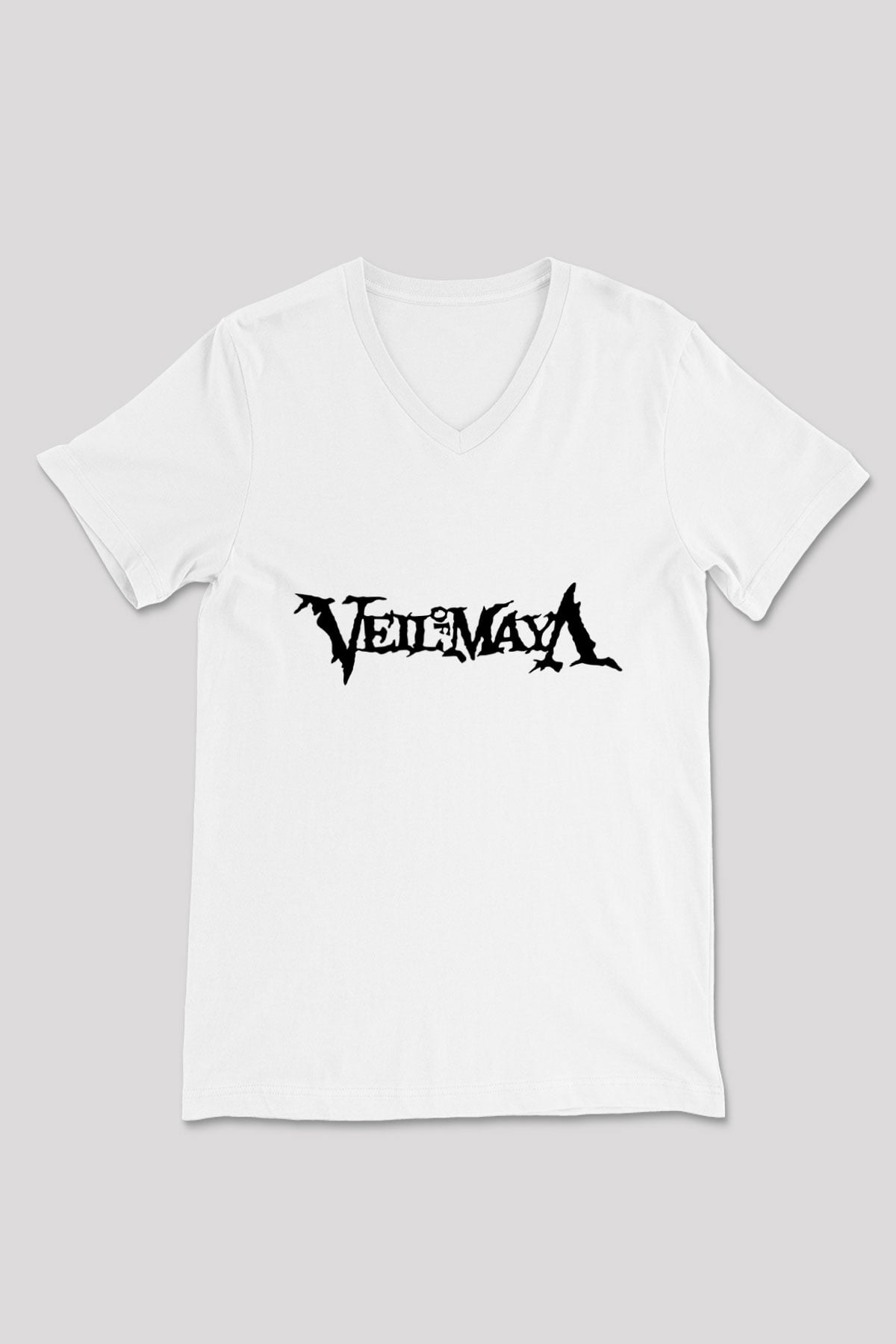 Veil of Maya Beyaz Unisex V Yaka Tişört T-Shirt