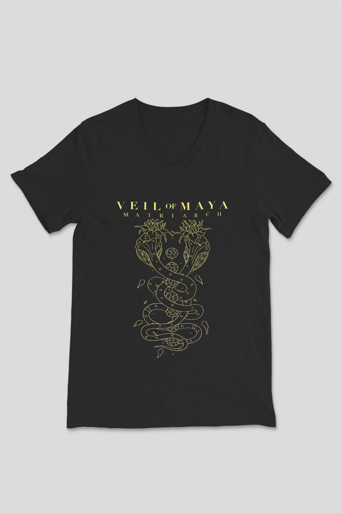 Veil of Maya Siyah Unisex V Yaka Tişört T-Shirt