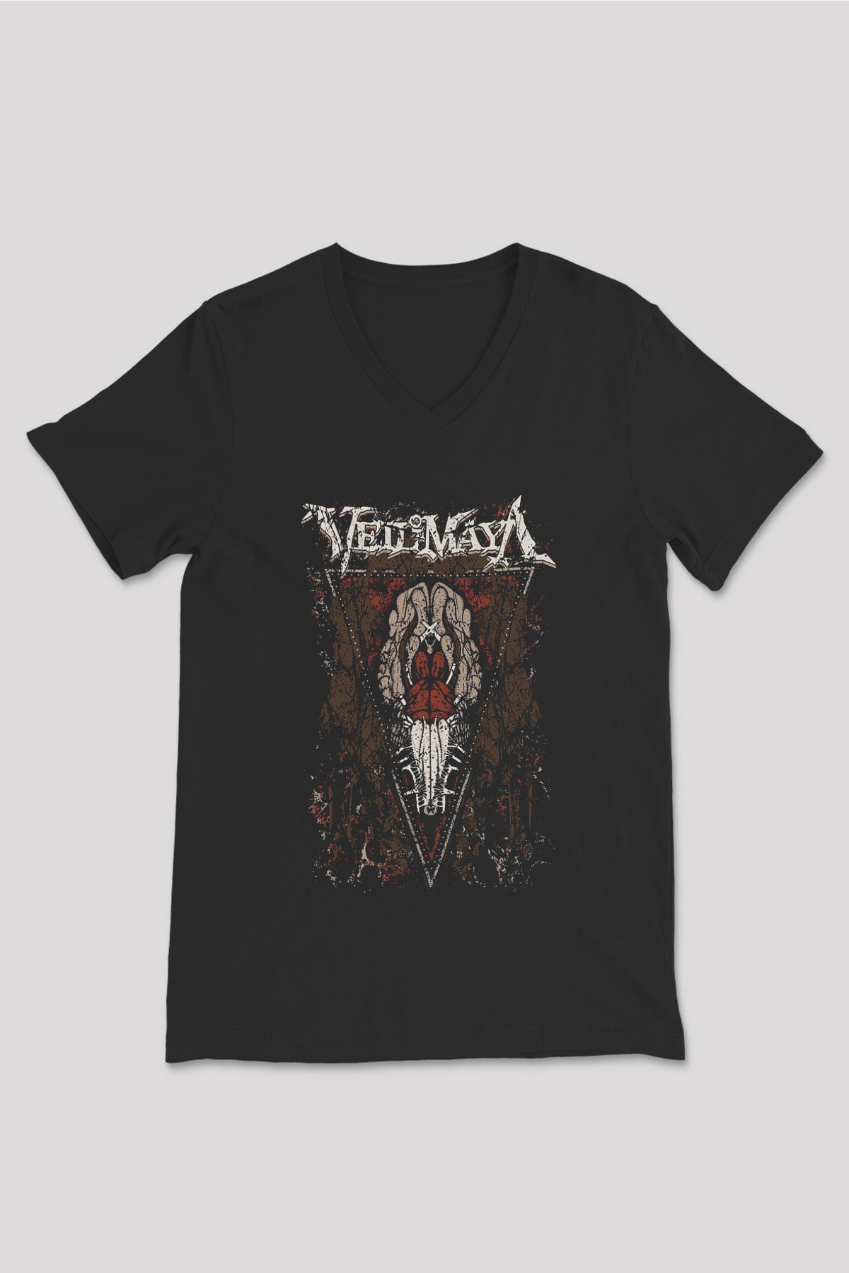 Veil of Maya Siyah Unisex V Yaka Tişört T-Shirt