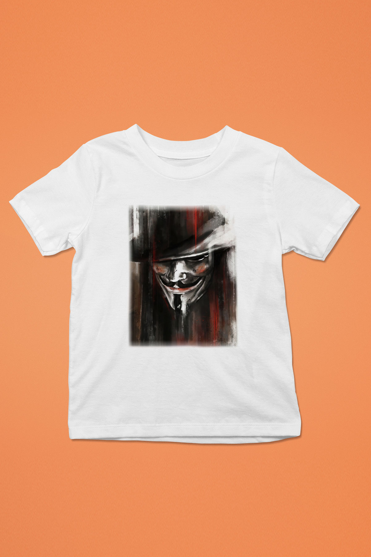 Vendetta Baskılı Beyaz Unisex Çocuk Tişört