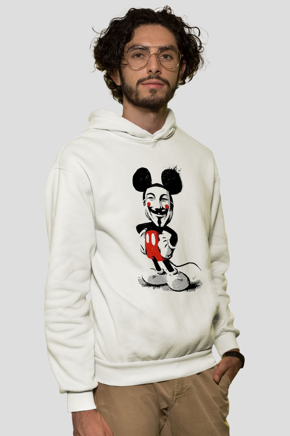 Vendetta Beyaz Unisex Hoodie