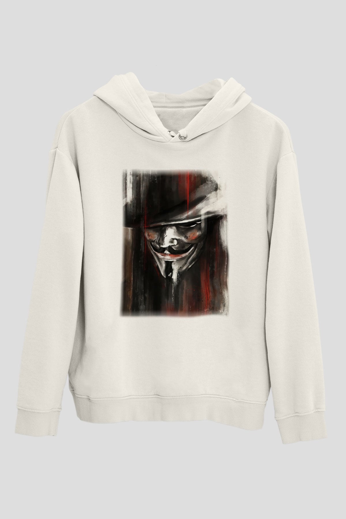 Vendetta Beyaz Unisex Hoodie